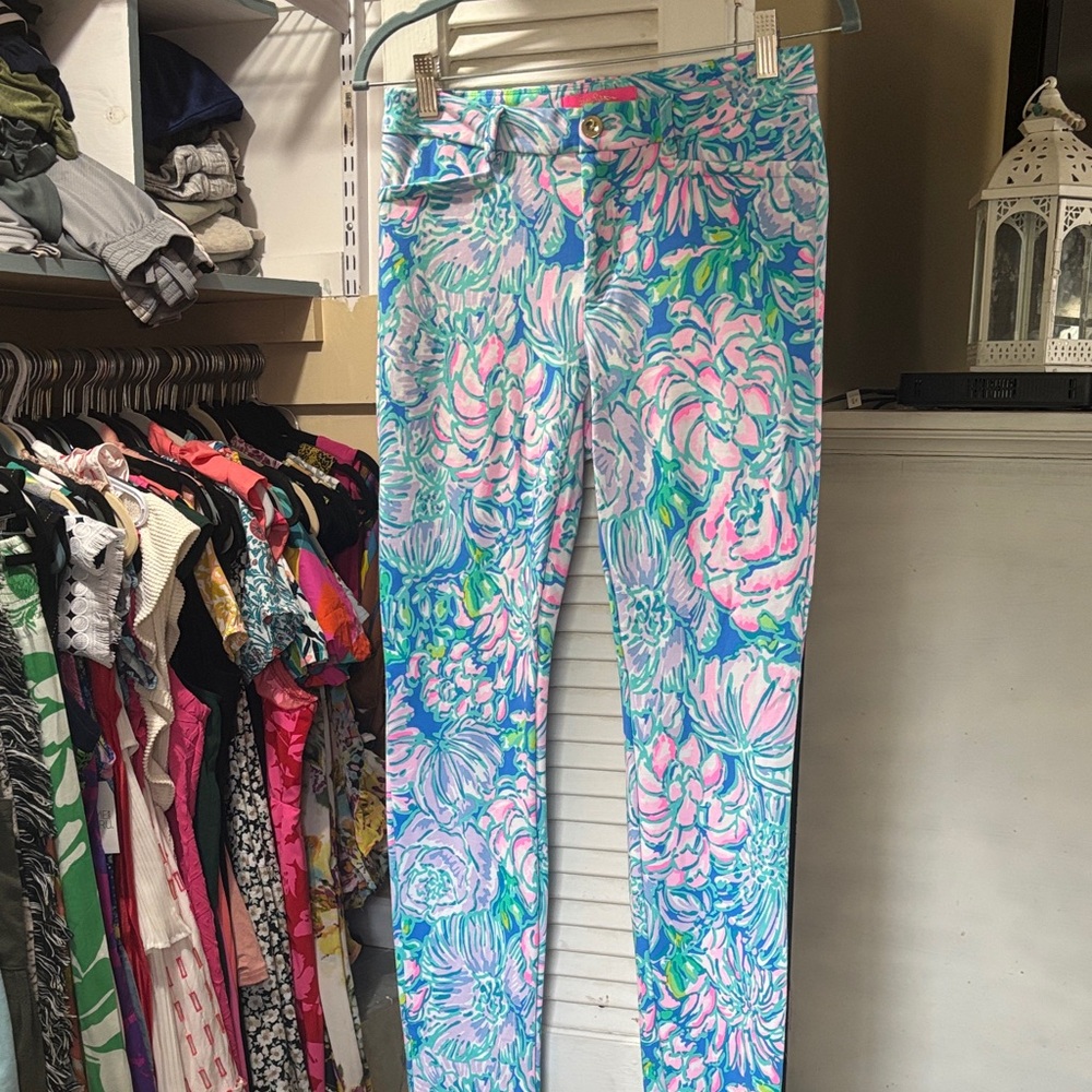 Lilly Pulitzer Pink and Blue Patterned Pants